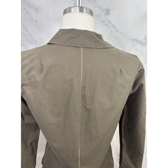 Rozae Nichols 90s Button up shirt top blouse  Artsy Boho sz 4 S USA Taupe Tom - Picture 13 of 16